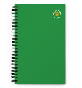 Green Lucky Paws Club Spiral Notebook
