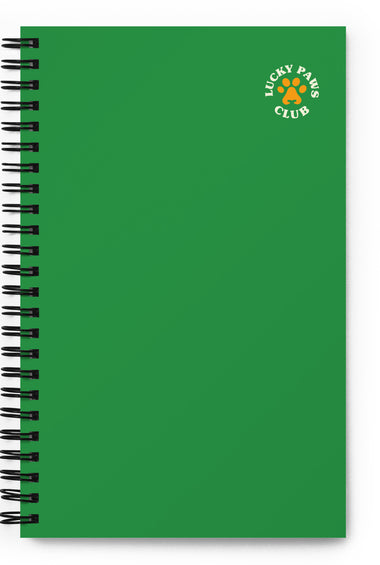 Green Lucky Paws Club Spiral Notebook