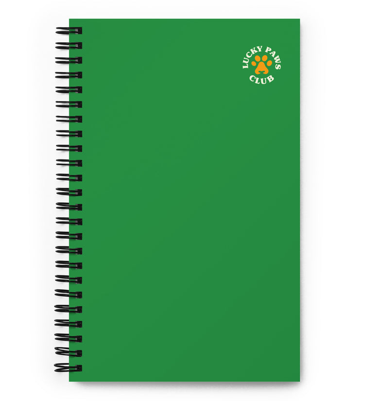 Green Lucky Paws Club Spiral Notebook