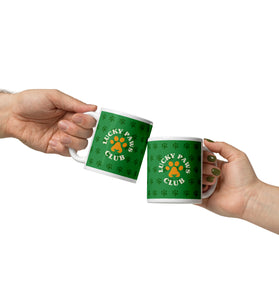 Green Lucky Paws Club Paw Patterned Mug