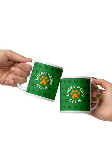 Green Lucky Paws Club Paw Patterned Mug